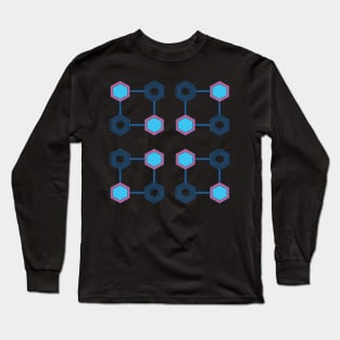 Geometric network of hexagons Long Sleeve T-Shirt